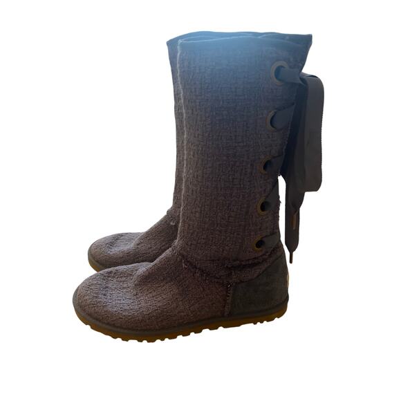 UGG Heirloom Lace Up Tall Boots Purple Periwinkle 1000693 Fit women’s Size 8 - Picture 1 of 6